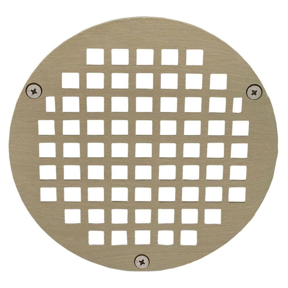 JONES STEPHENS 6 in. Round Replacement Strainer with 3-Screws in Nickel Bronze for Metal Spuds for Shower/Floor Drains