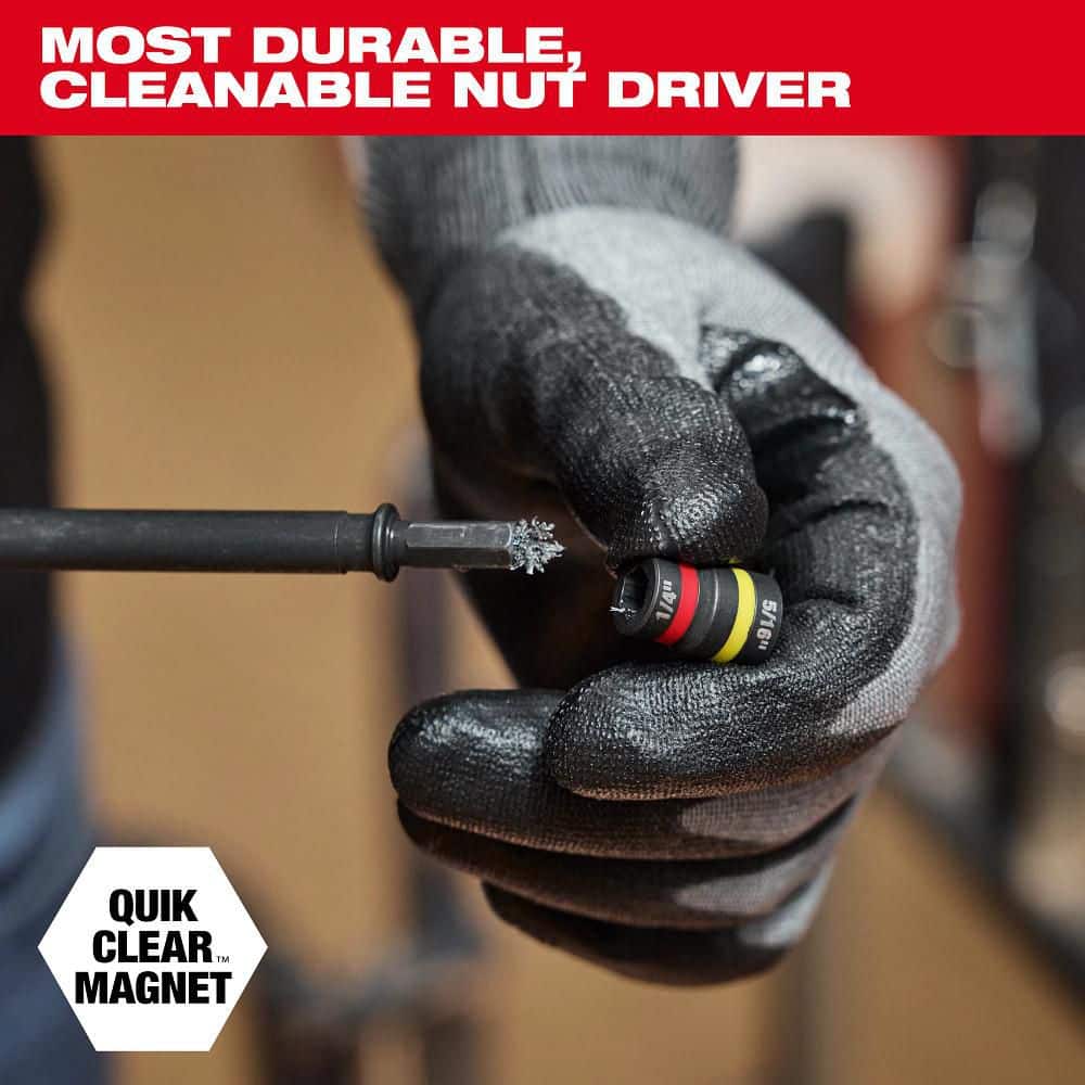 Milwaukee SHOCKWAVE Impact Duty 5/16 and 3/8 X 6 in. QUIK-CLEAR 2 in 1 Magnetic Nut Driver (3)