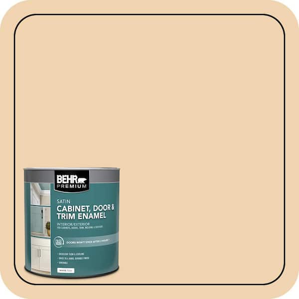 BEHR PREMIUM 1 qt. #M280-3 Champagne Wishes Satin Enamel Interior/Exterior Cabinet, Door & Trim Paint (2)