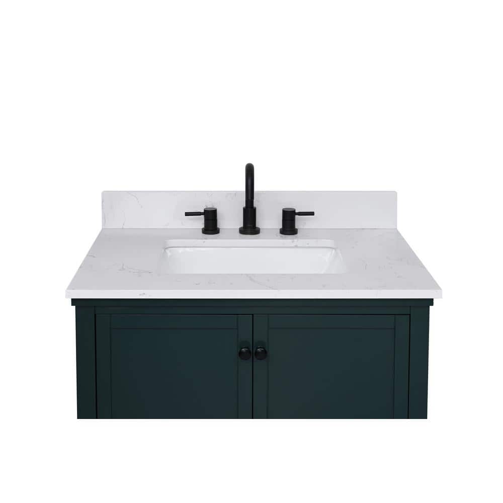 Home Decorators Collection 31 in. W 22 in D Engineered Stone Rectangular Single Sink Vanity Top (4)