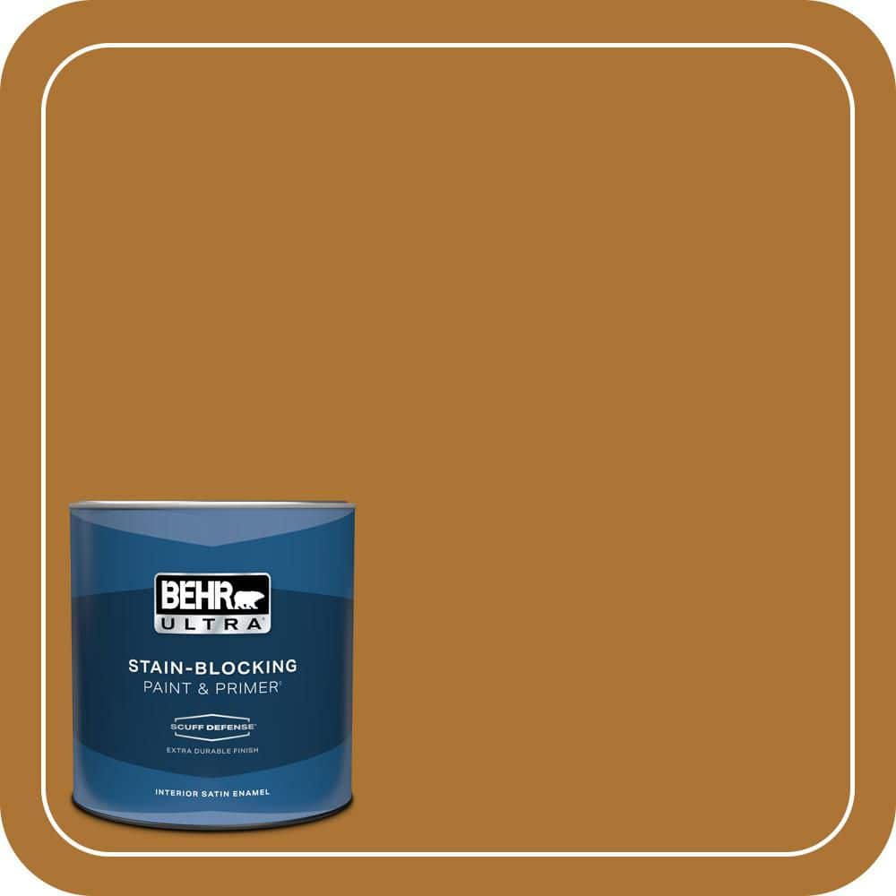 BEHR ULTRA 1 qt. #S-H-320 Enchanting Ginger Extra Durable Satin Enamel Interior Paint & Primer