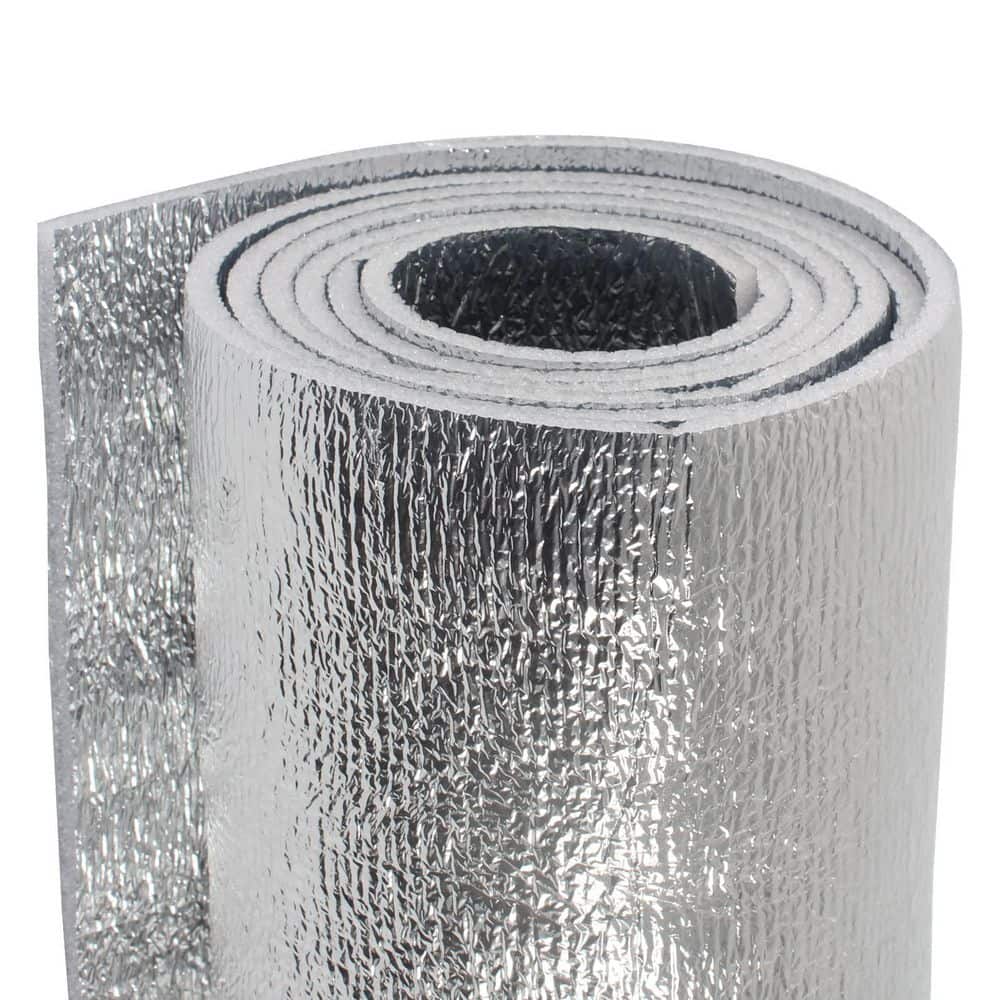 Laybus 40 in. x 80 in. Double Side Foil Cold and Heat Shield Thermal Insulation, 5mm Reflective Insulation Foam Core Radiant (2)