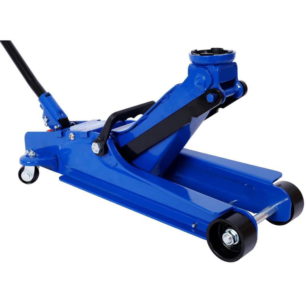 Amucolo 2.5 Ton Blue Low Profile, Heavy-Duty Steel Racing Floor Jack with Single Piston Lift Pump, Lifting Range 3.5-14.5 in. (1)