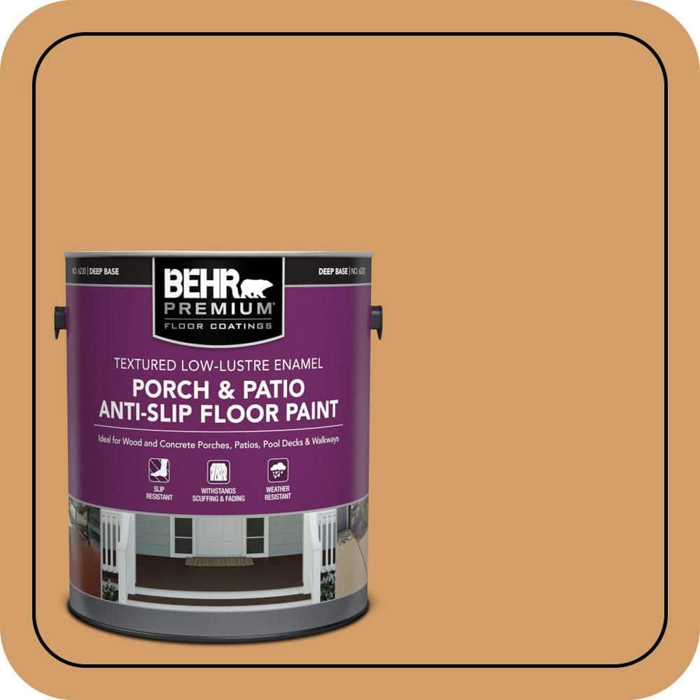 BEHR PREMIUM 1 gal. #MQ4-08 Golden Aura Textured Low-Lustre Enamel Interior/Exterior Porch and Patio Anti-Slip Floor Paint (1)