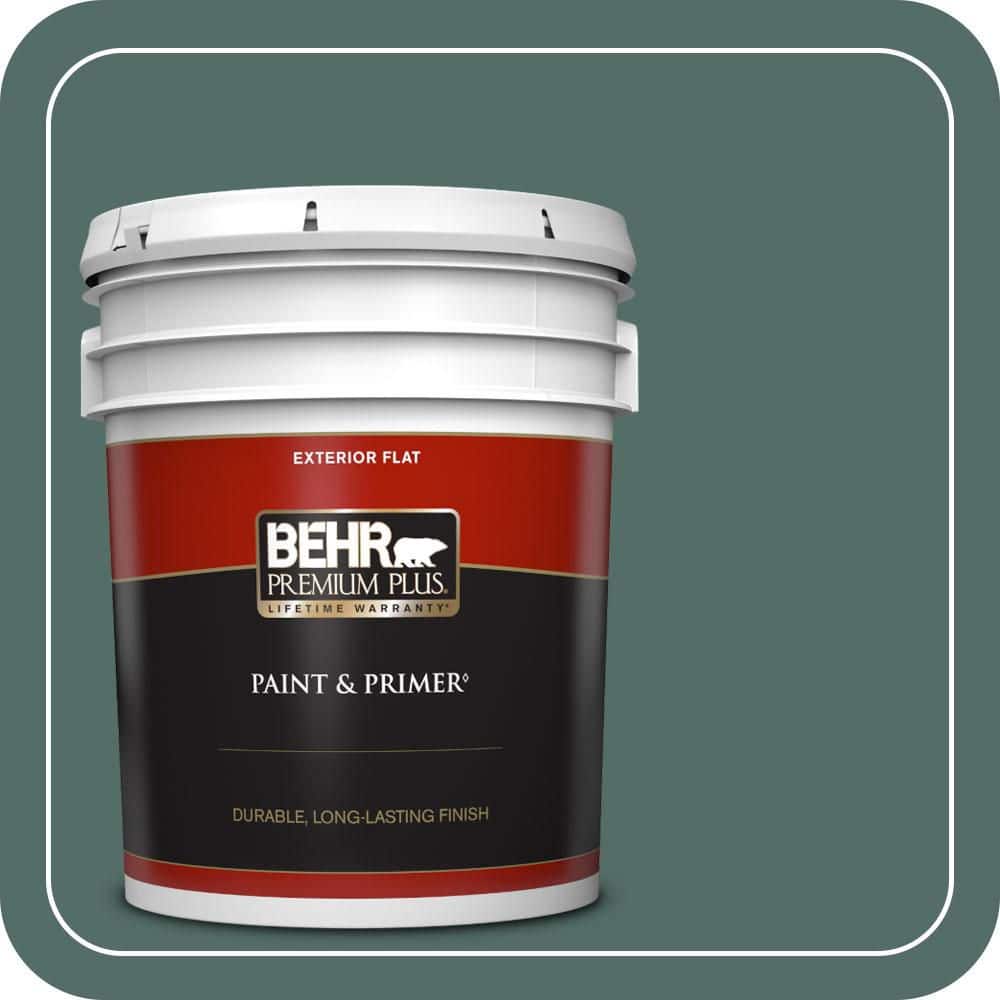 BEHR PREMIUM PLUS 5 gal. #MQ6-39 Chelsea Garden Flat Exterior Paint & Primer