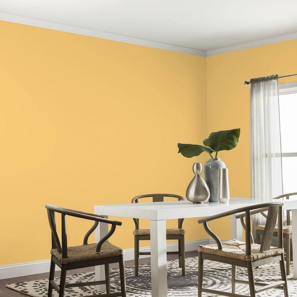 Glidden Premium 1 qt. PPG1209-4 Yukon Gold Eggshell Interior Paint (4)