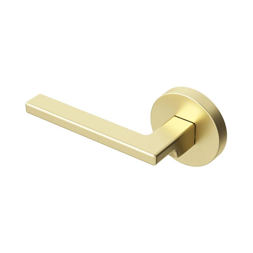 Okun Dune Metal Brushed Champagne Gold Dummy Door Handle with Round Rosette (1)