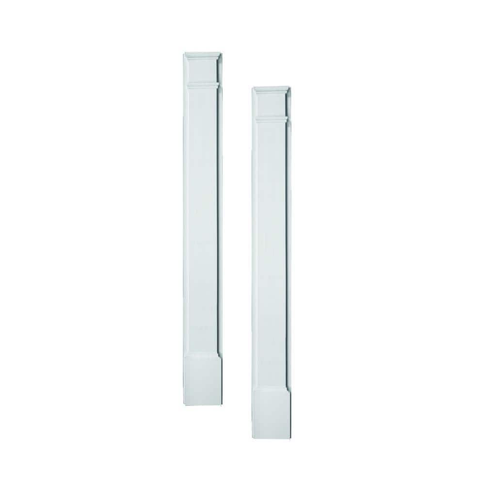 Fypon 1 - 5/8 in. x 5-1/4 in. x 90 in. Primed Polyurethane Pilaster Plain Moulding with Plinth Block (1)