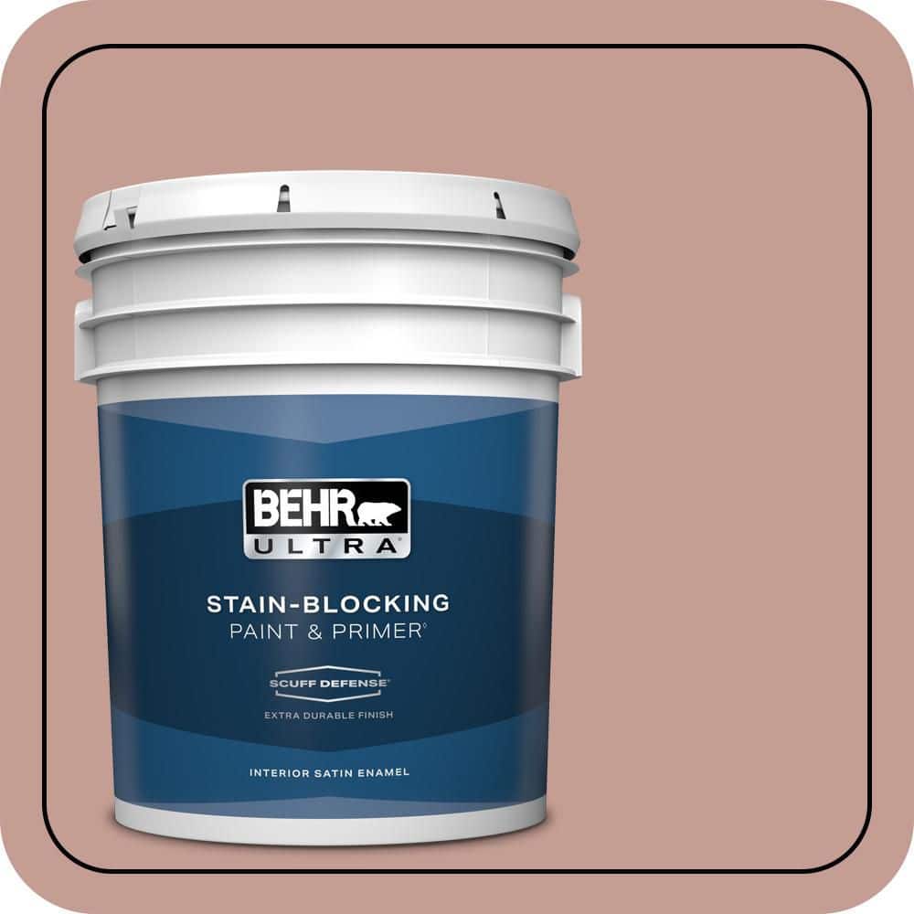 BEHR ULTRA 5 gal. #S170-4 Retro Pink Extra Durable Satin Enamel Interior Paint & Primer