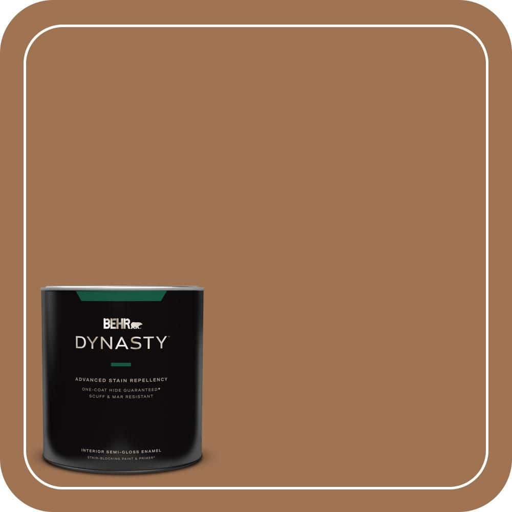 BEHR DYNASTY 1 qt. #S240-6 Ranch Brown Semi-Gloss Enamel Interior Stain-Blocking Paint and Primer