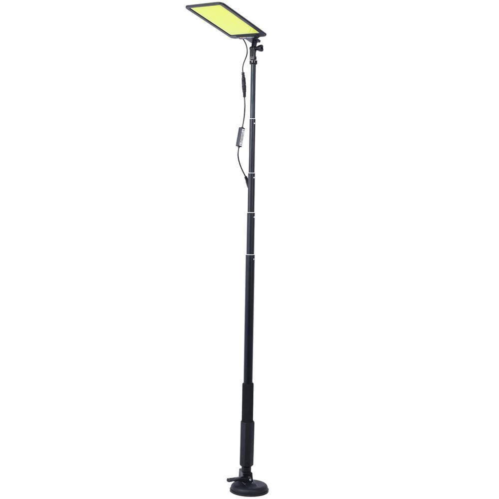 Jushua 30-Watt Equivalent Integrated LED Black Plus Yellow Area Light with Telescoping Pole and Remote Control, 6000k