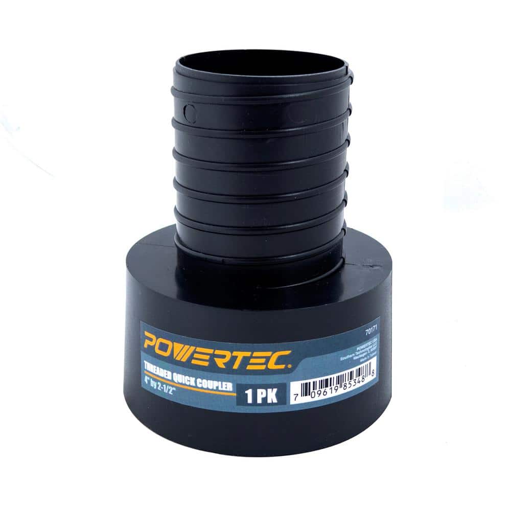 POWERTEC 4 in. x 2-1/2 in. Threaded Quick Coupler for Dust Collection Systems (1)