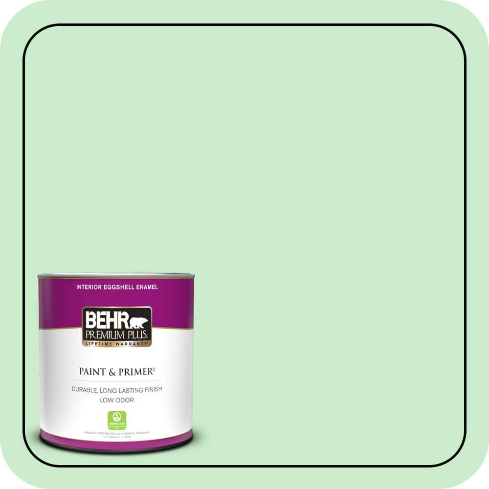 BEHR PREMIUM PLUS 1 qt. #P390-2 Chilled Mint Eggshell Enamel Low Odor Interior Paint & Primer