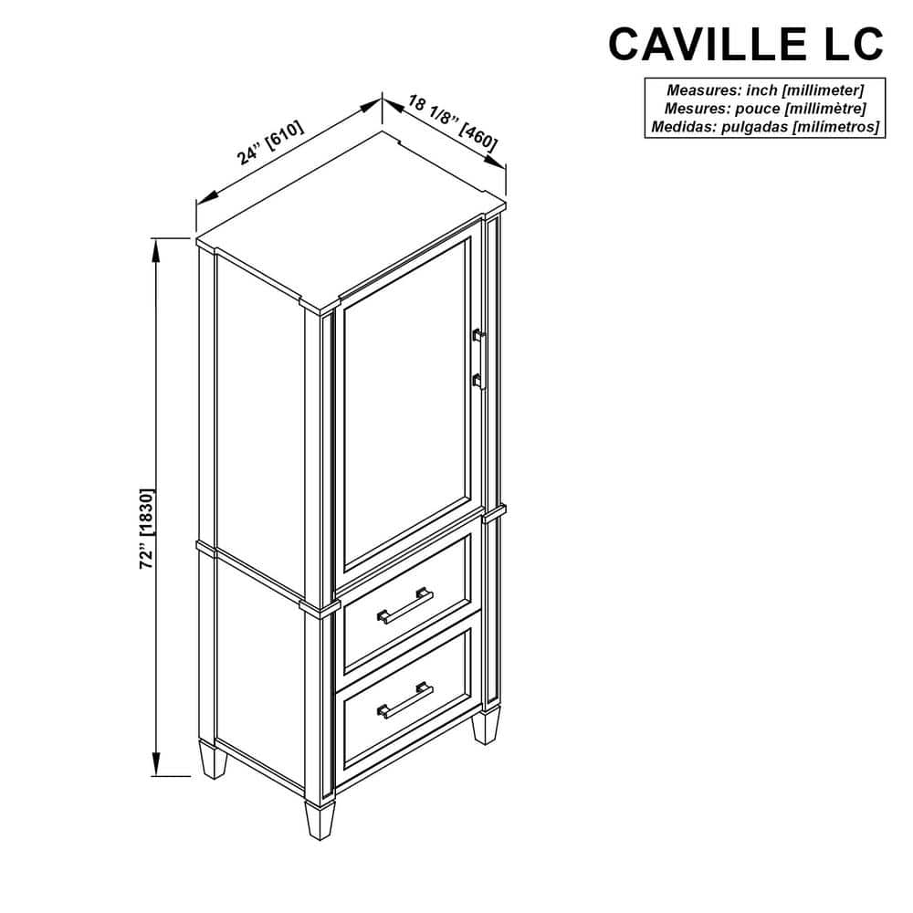 Home Decorators Collection Caville 24 in. W 16 in. D 60 in. H Freestanding Linen Cabinet (3)