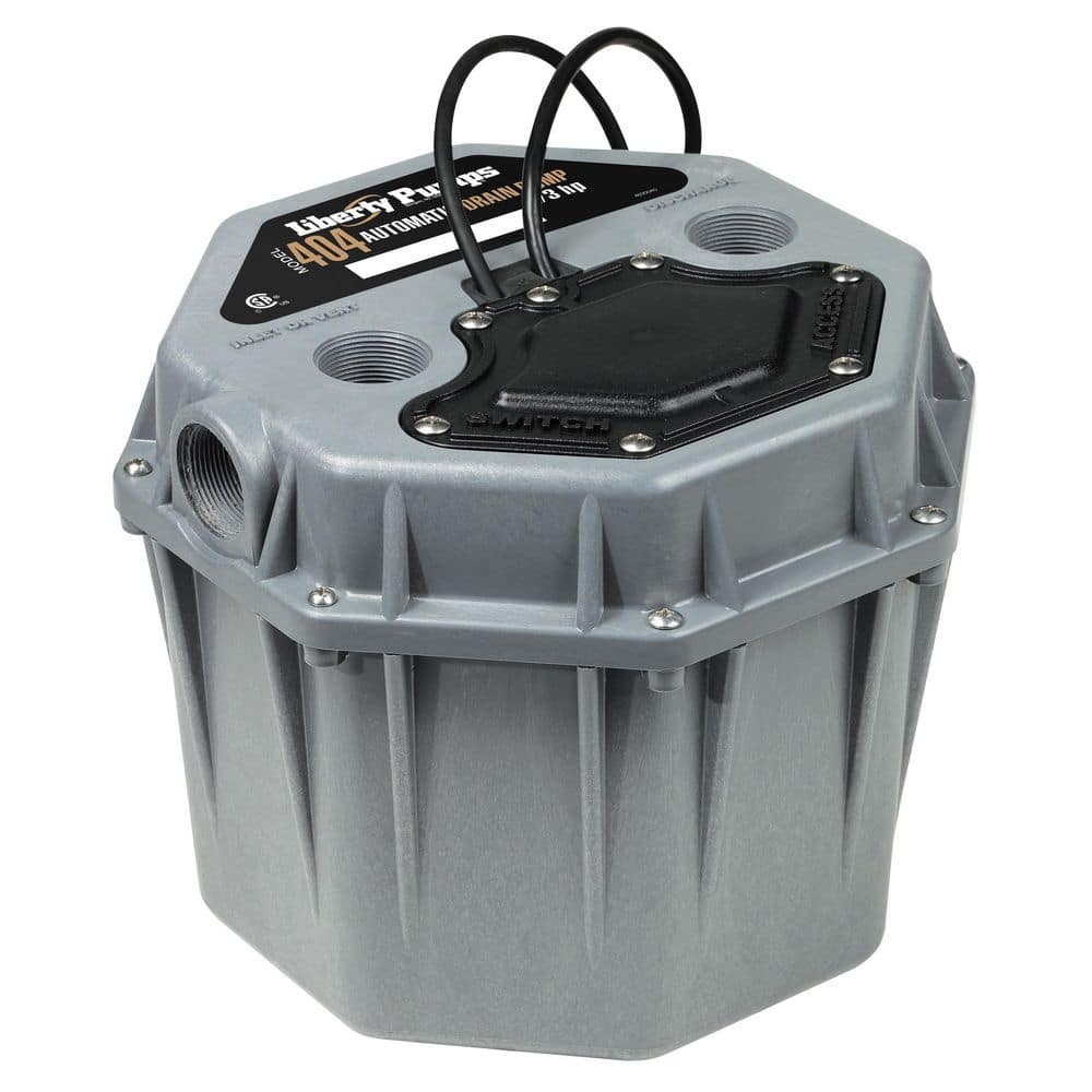 Liberty Pumps 404-Series 1/3 HP 115-Volt Under Sink Drain Pump With Check Valve and 10-ft Power Cord