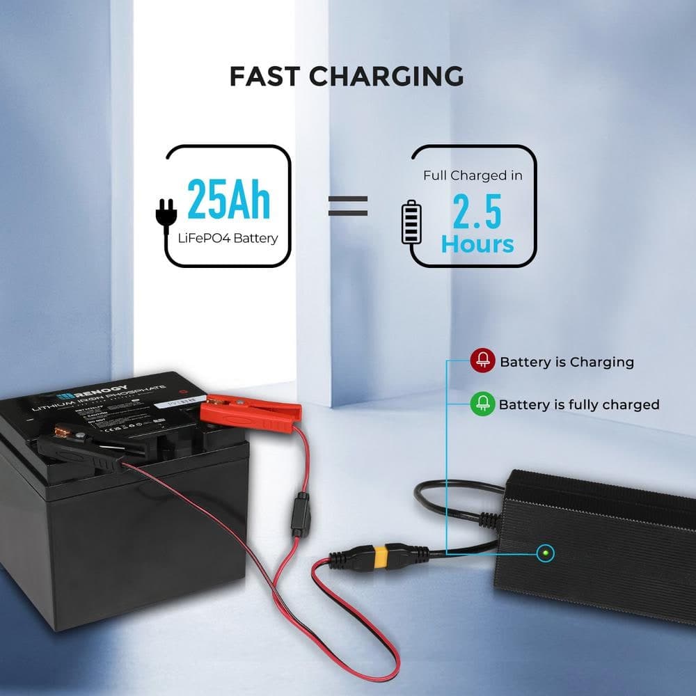 Renogy 24V 10A 240-Watt AC-to-DC LFP Portable Solar Battery Charger Plug-and-Play (3)