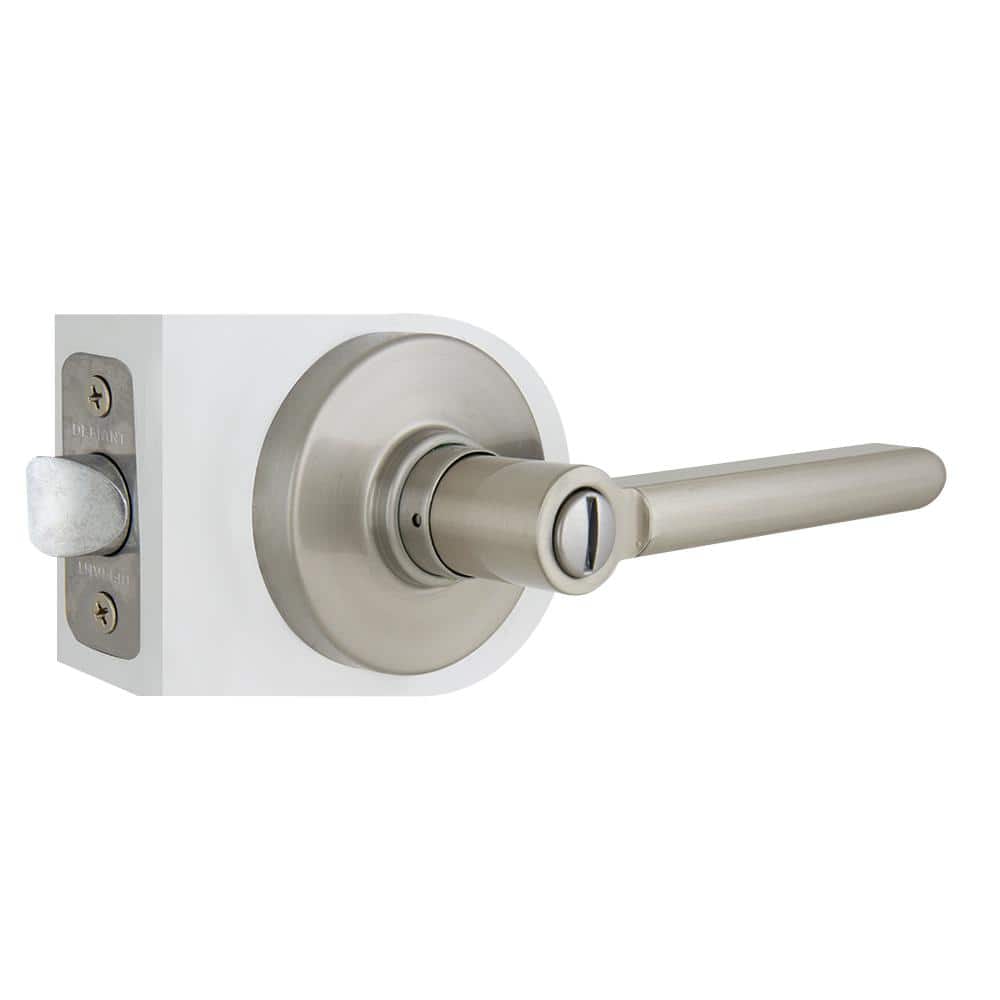 Defiant Tonebridge Satin Nickel Bed/Bath Door Lever with Round Rose 8-Pack (3)