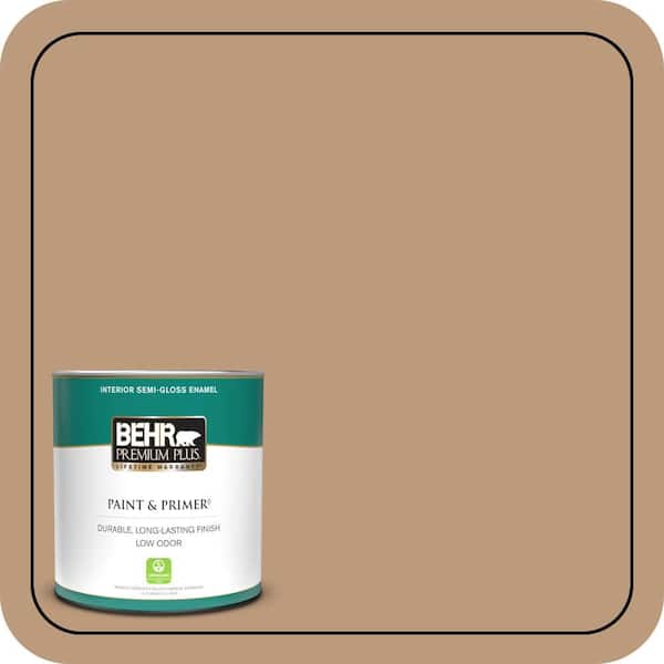 BEHR PREMIUM PLUS 1 qt. #MQ2-03 Key to the City Semi-Gloss Enamel Low Odor Interior Paint & Primer (2)