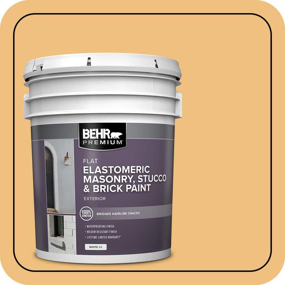 BEHR PREMIUM 5 gal. #MS-36 Mayan Maize Elastomeric Masonry, Stucco and Brick Exterior Paint (1)