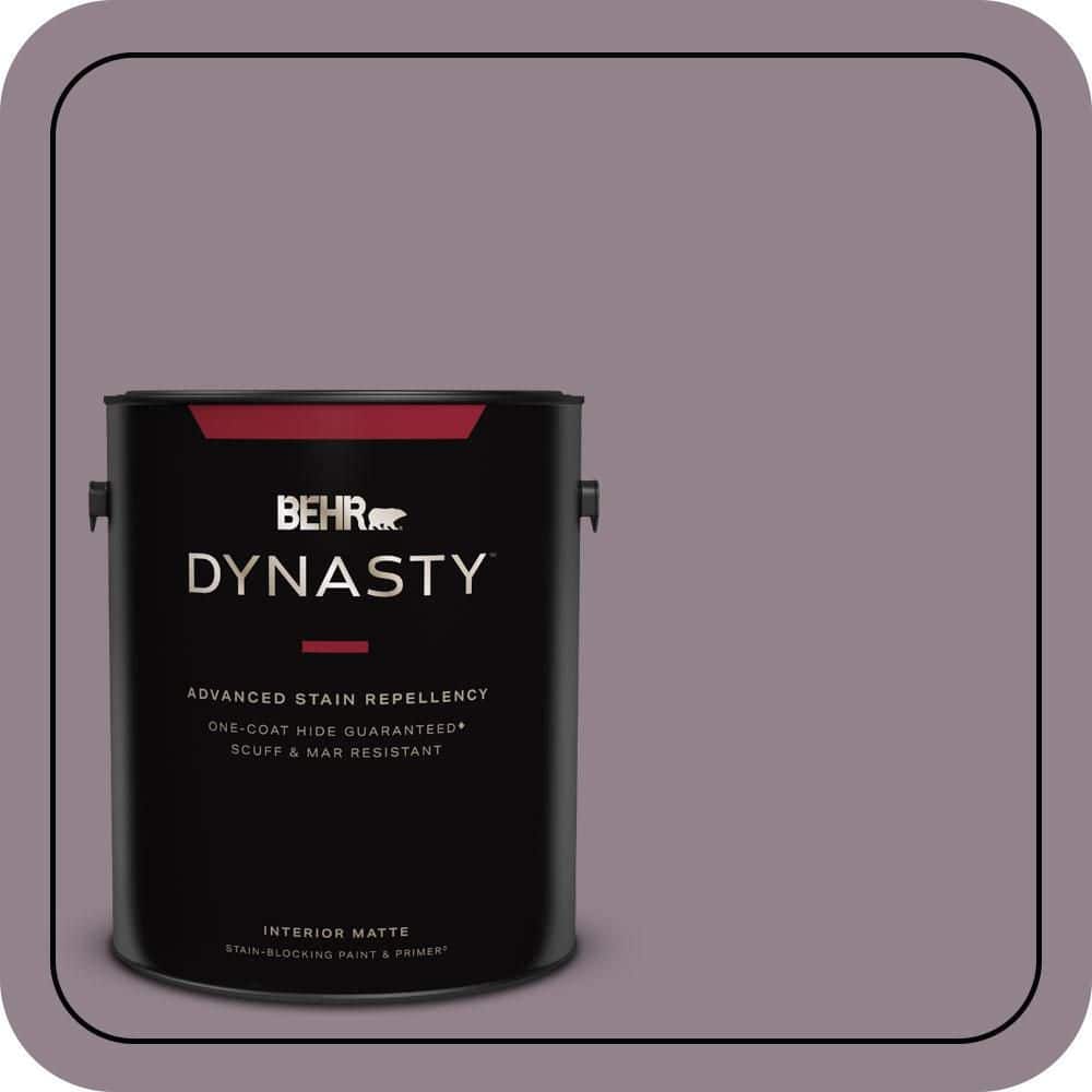 BEHR DYNASTY 1 gal. #N110-4 Gothic Purple One-Coat Hide Matte Interior Stain-Blocking Paint & Primer