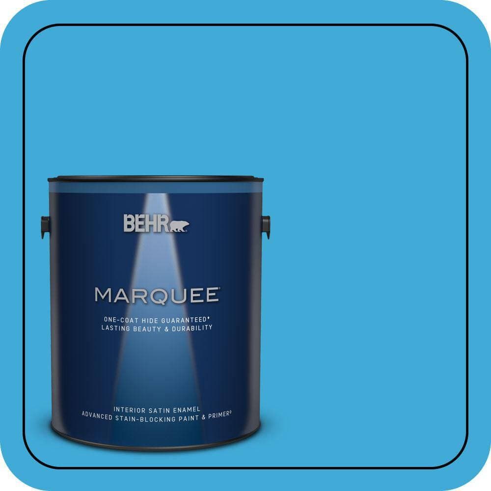 BEHR MARQUEE 1 gal. #550B-5 Windjammer Satin Enamel Interior Paint & Primer (1)