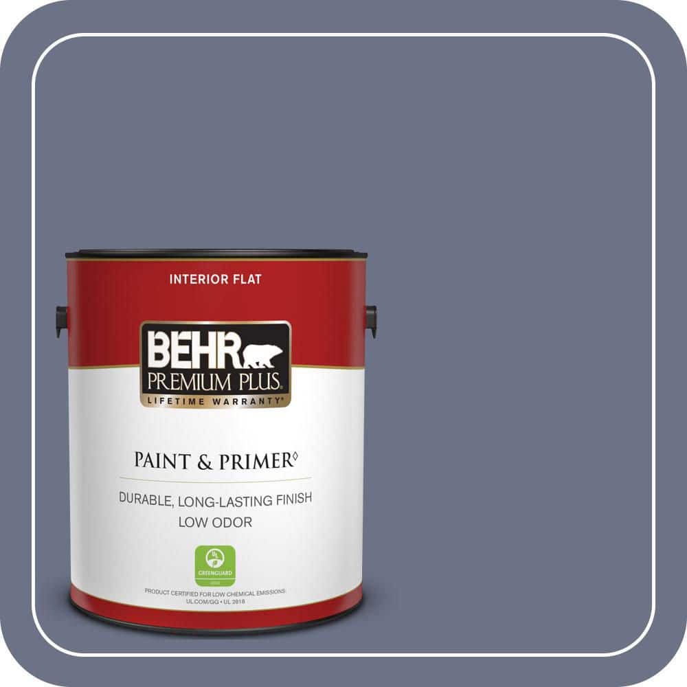 BEHR PREMIUM PLUS 1 gal. #PPU16-17 Blue Aura Flat Low Odor Interior Paint & Primer