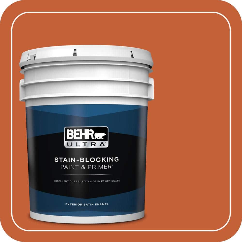 BEHR ULTRA 5 gal. #T18-02 Civara Satin Enamel Exterior Paint & Primer