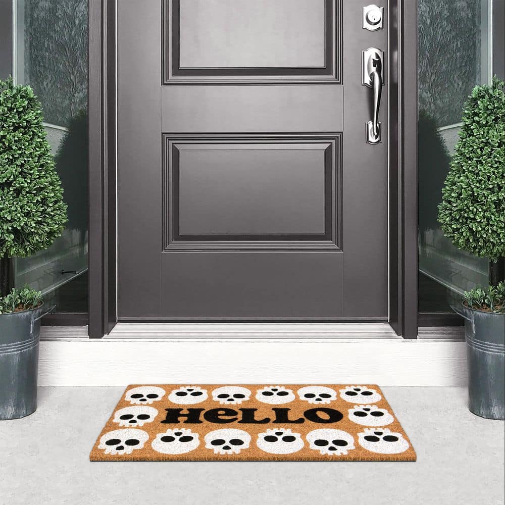 Home Accents Holiday Hello Skull 18 in. x 30 in. Coir Doormat (3)