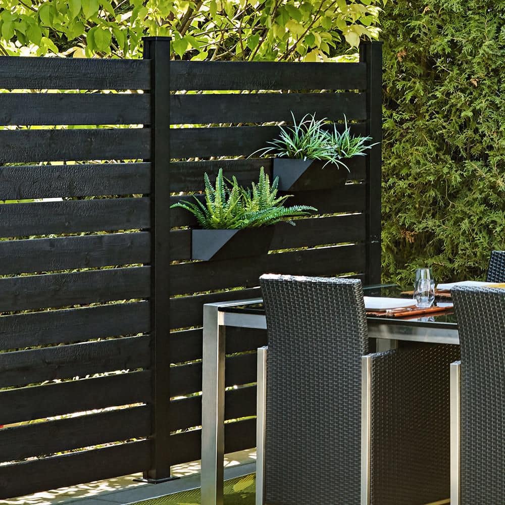 HOFT 15 in. Black Medium Steel Planter (3)