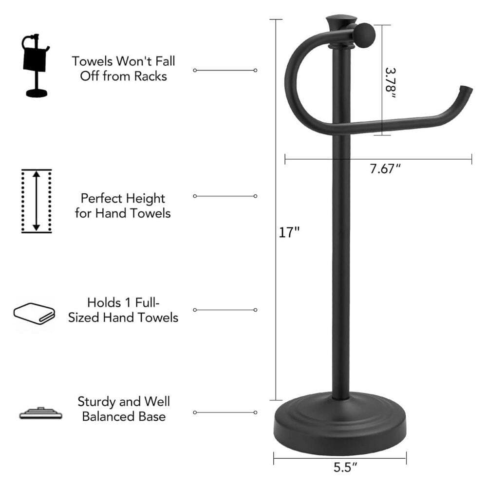 Wudkey Freestanding Stainless Steel Towel Bar Hanger in, 17 in. H Towel Rack, Towel Holder for Bathroom (2)