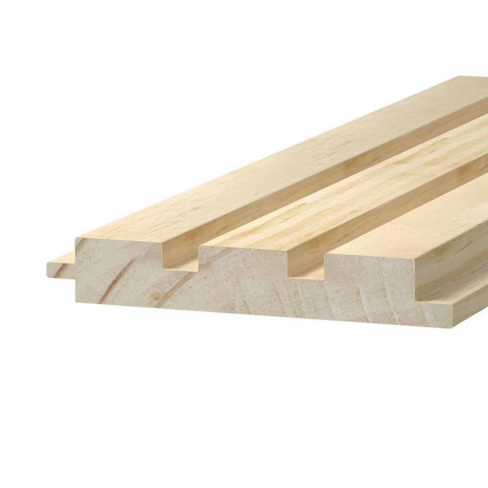 Ejoy 94.4 in. x 5 in x 0.8 in. Solid Wood Wall 3 Grid Siding Board (Set of 3-Piece) (2)