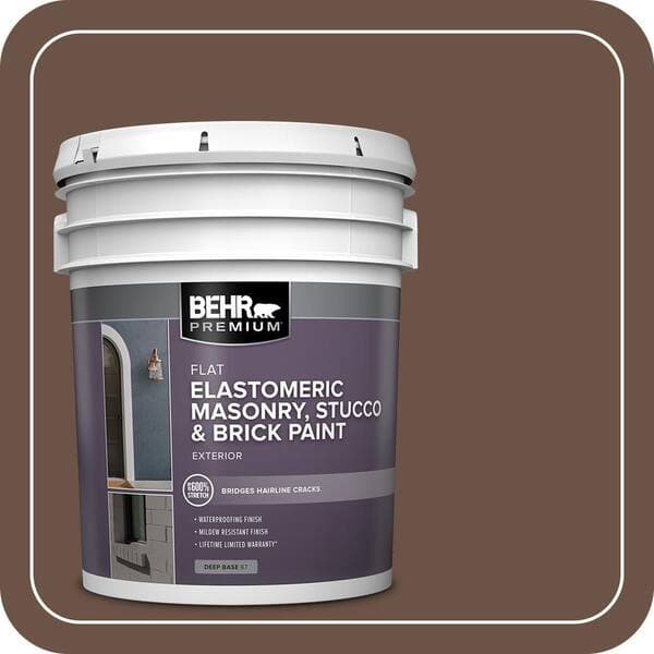 BEHR PREMIUM 5 gal. #N190-7 Moose Trail Elastomeric Masonry, Stucco and Brick Exterior Paint (2)
