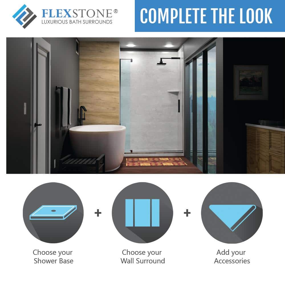 FlexStone 36 in. 60 in. Single Threshold Shower Base with Drain (2)
