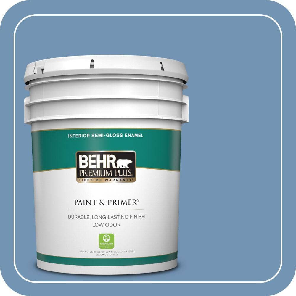 BEHR PREMIUM PLUS 5 gal. #T13-5 Belladonna Semi-Gloss Enamel Low Odor Interior Paint & Primer