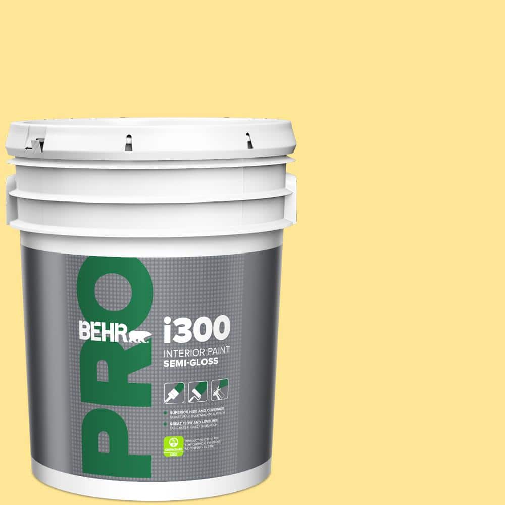 BEHR PRO 5 gal. #390B-4 Chilled Lemonade Semi-Gloss Interior Paint