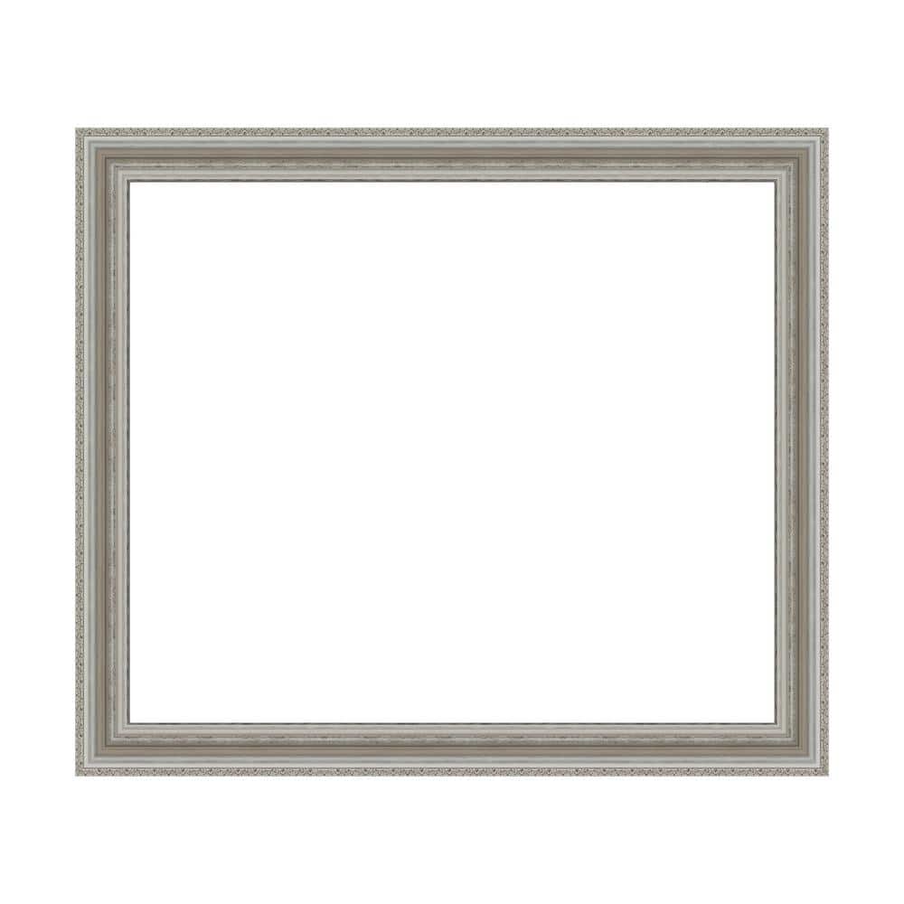 Amanti Art Mirror Makeover Parlor Silver 43.25 in. W x 37.25 in. H Bathroom Mirror Frame Border Kit-Fits a 42 x 36 Mirror (1)