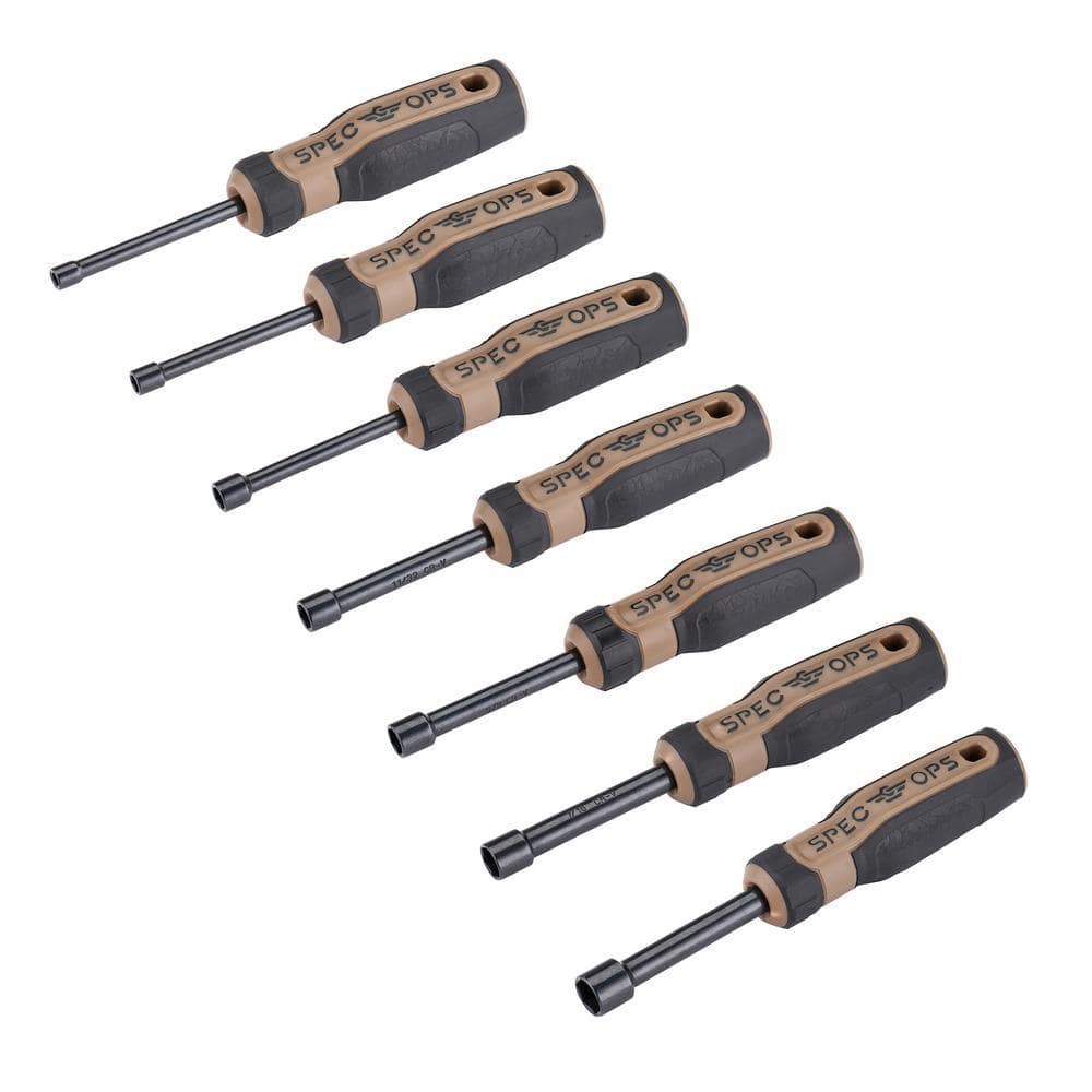 SPEC OPS SAE Nut Driver Set, Hollow Shaft, 40% More Torque, Includes Zippered Case (7-Piece) (2)