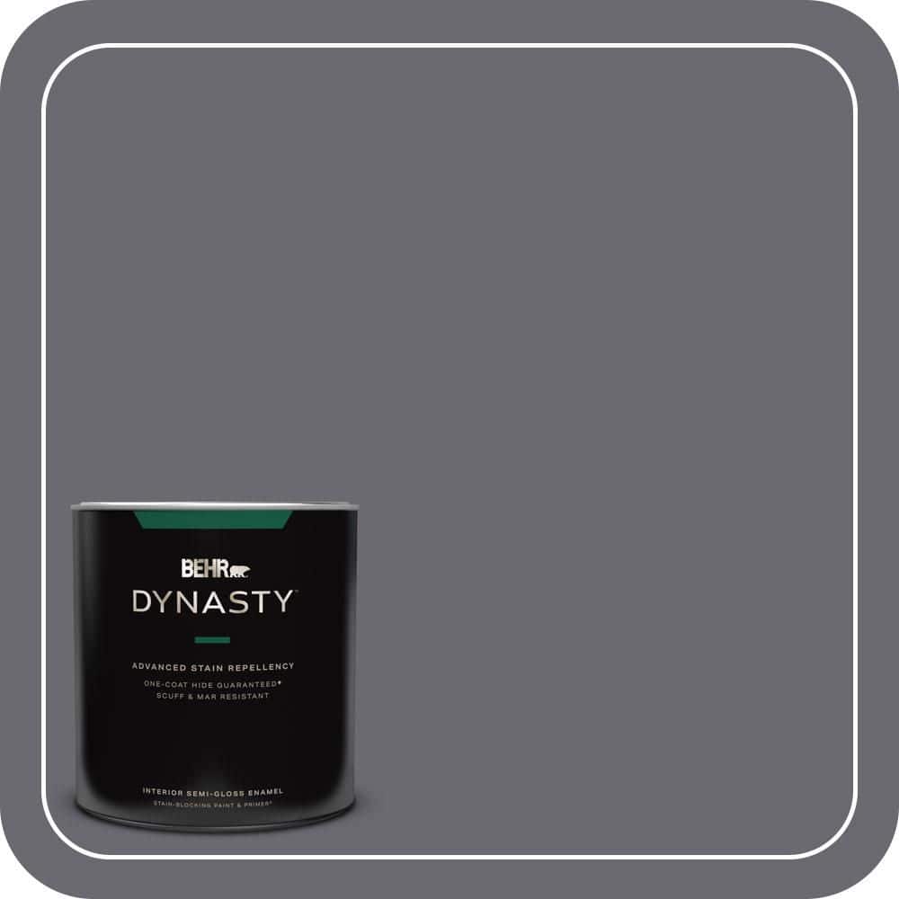 BEHR DYNASTY 1 qt. #T16-15 Charcoal Plum Semi-Gloss Enamel Interior Stain-Blocking Paint and Primer