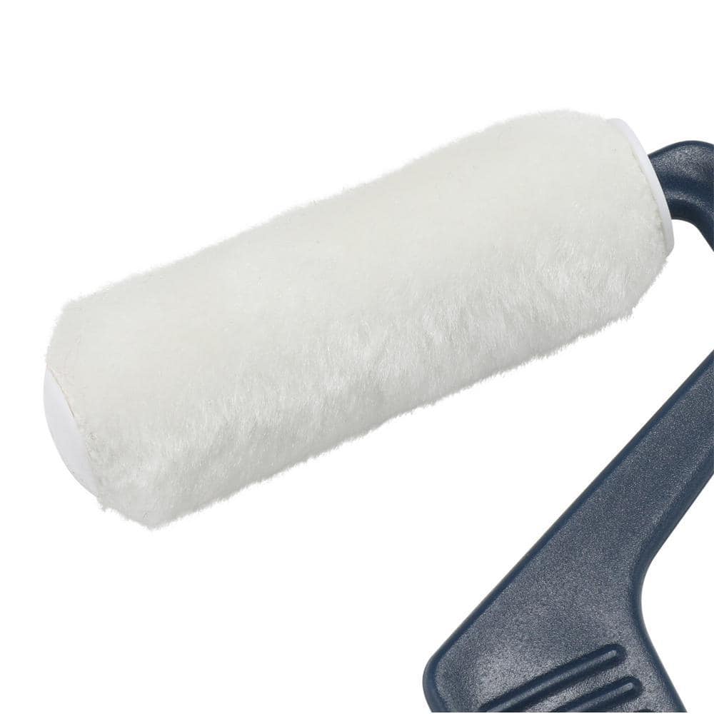 PRIVATE BRAND UNBRANDED Premium 3 in. x 1/4 in. Tiny Trim Shed Resistant White Woven Mini Paint Roller Kit (3)