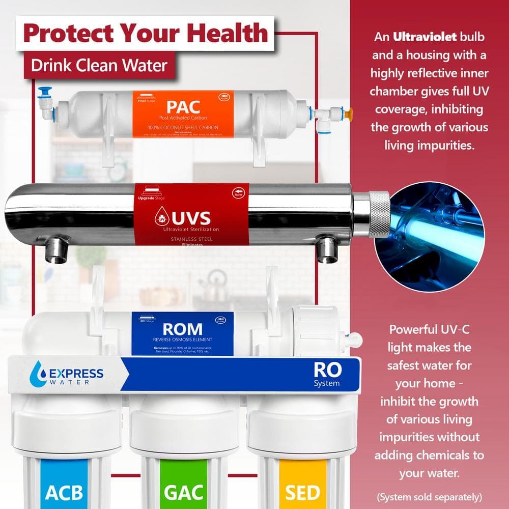 Express Water UV Water Filter Replacement-UV Water System-12 in. UV Light Housing with 10 in. Bulb-RO System (3)
