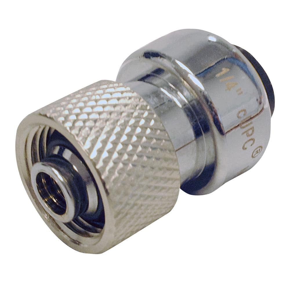 Tectite 1/4 in. (3/8 in. ) Chrome Plated Brass Push-To-Connect x 3/8 in. Compression Stop Valve Connector (3)