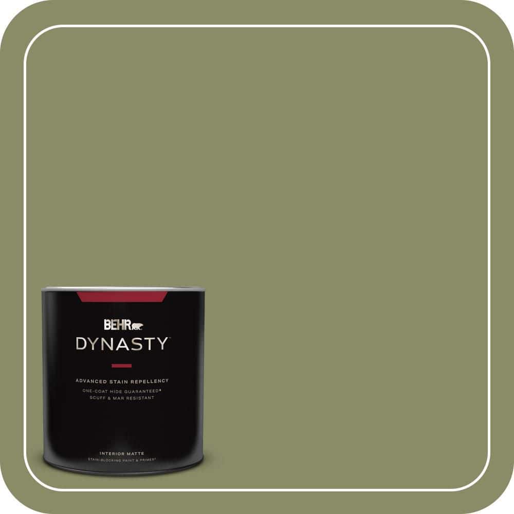 BEHR DYNASTY 1 qt. #S370-5 Pesto Paste One-Coat Hide Matte Interior Stain-Blocking Paint and Primer