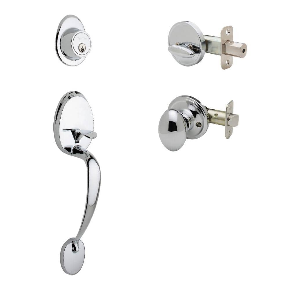 Copper Creek Colonial Polished Stainless Door Handleset and Egg Knob Trim