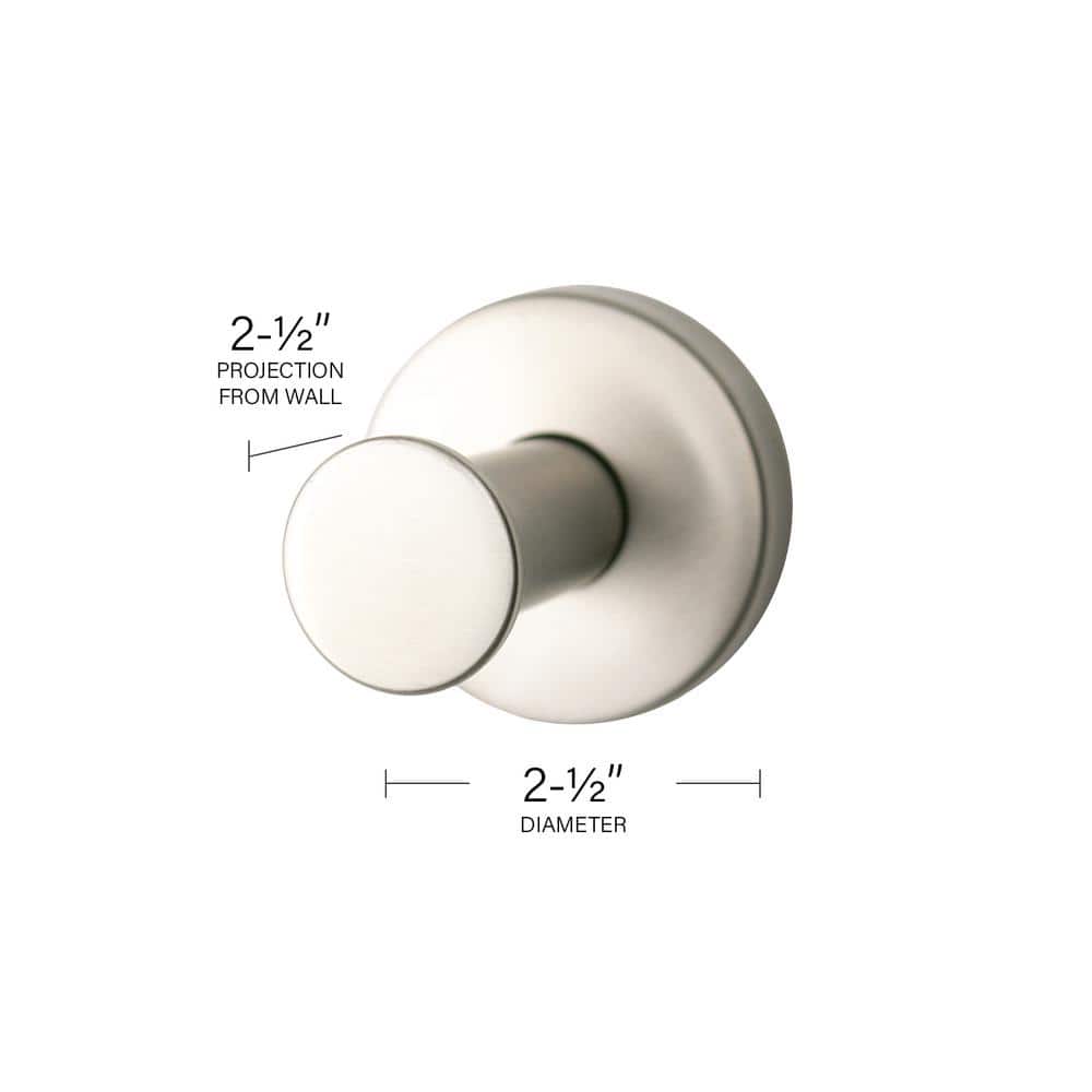 SEACHROME Coronado Decorative Round Bath Wall Mount Robe Towel Hook, Stainless Steel in Satin Brushed Nickel (2)