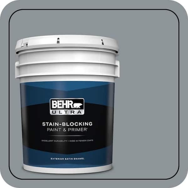 BEHR ULTRA 5 gal. #N450-4 Moonquake Satin Enamel Exterior Paint & Primer (2)