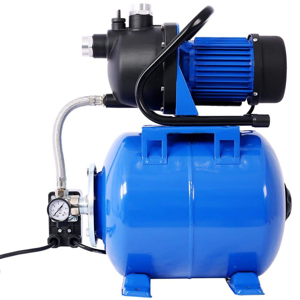 cadeninc Blue 1.6HP Shallow Well Pump with Pressure Tank,Garden Water Pump, Irrigation Pump,for Home Garden Lawn Farm
