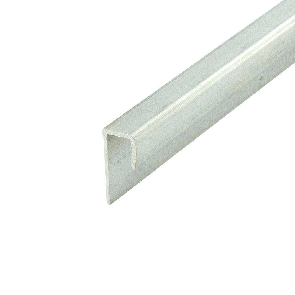Outwater 10-PACK 0.380 in. D x 0.875 in. W x 72 in. L Unfinished Mill Aluminum Cap Moulding w/Holes Fits 1/4 in. -9/32 in. Boards (1)