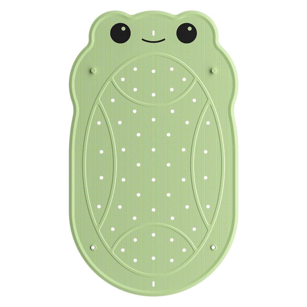 Wudkey 18 in. x 30 in. Non Slip Kids Frog Bathtub Mat in Green, Washable Anti Slip Tub Surface, Soft and Skin-Friendly (1)