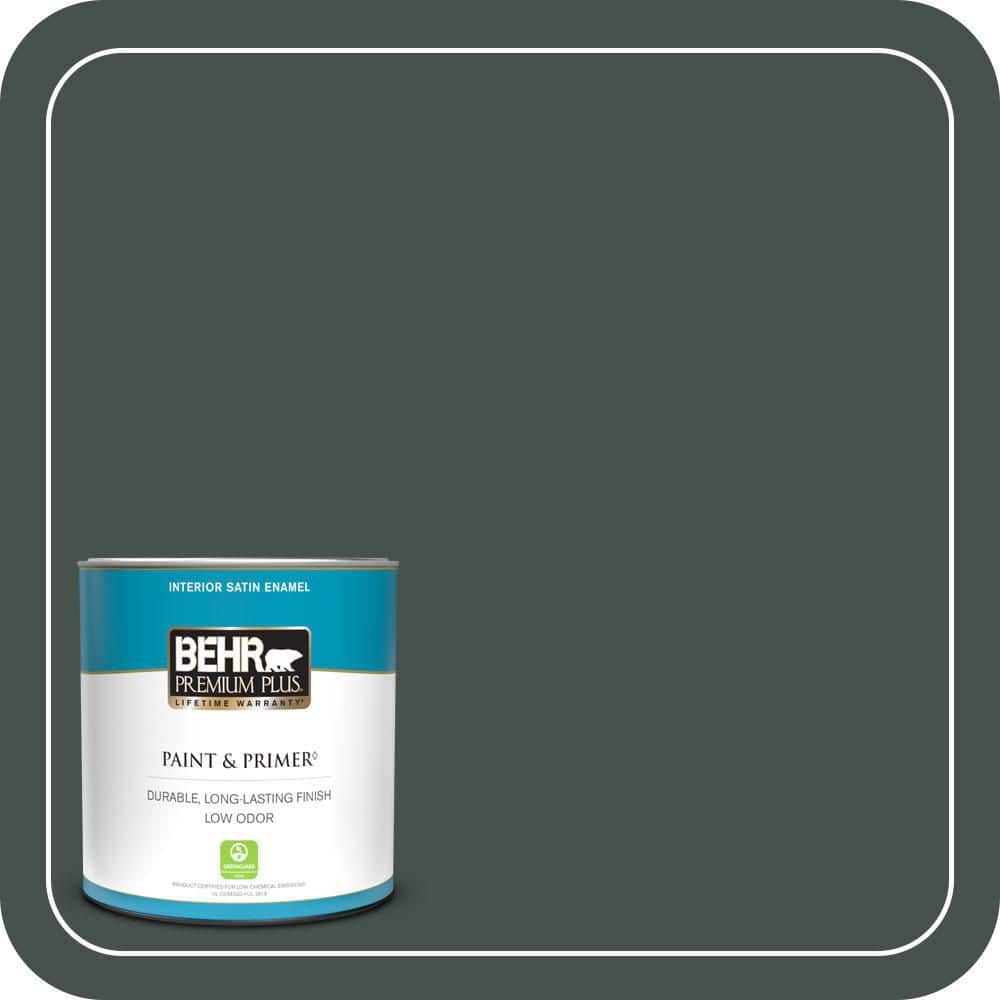 BEHR PREMIUM PLUS #QE-48 New Forest Flat Interior/Exterior Paint & Primer Color Sample (1)