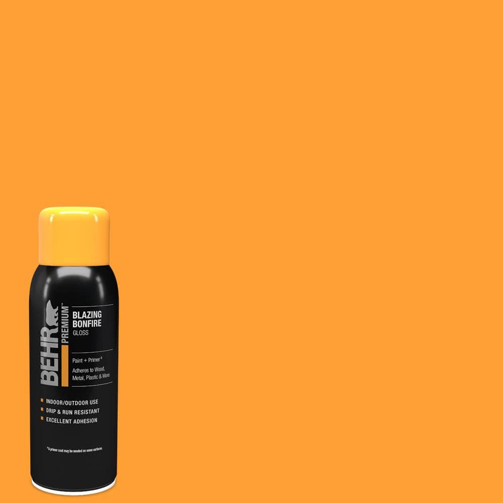 BEHR PREMIUM 12 oz. #P250-7 Blazing Bonfire Gloss Interior/Exterior Spray Paint and Primer Aerosol